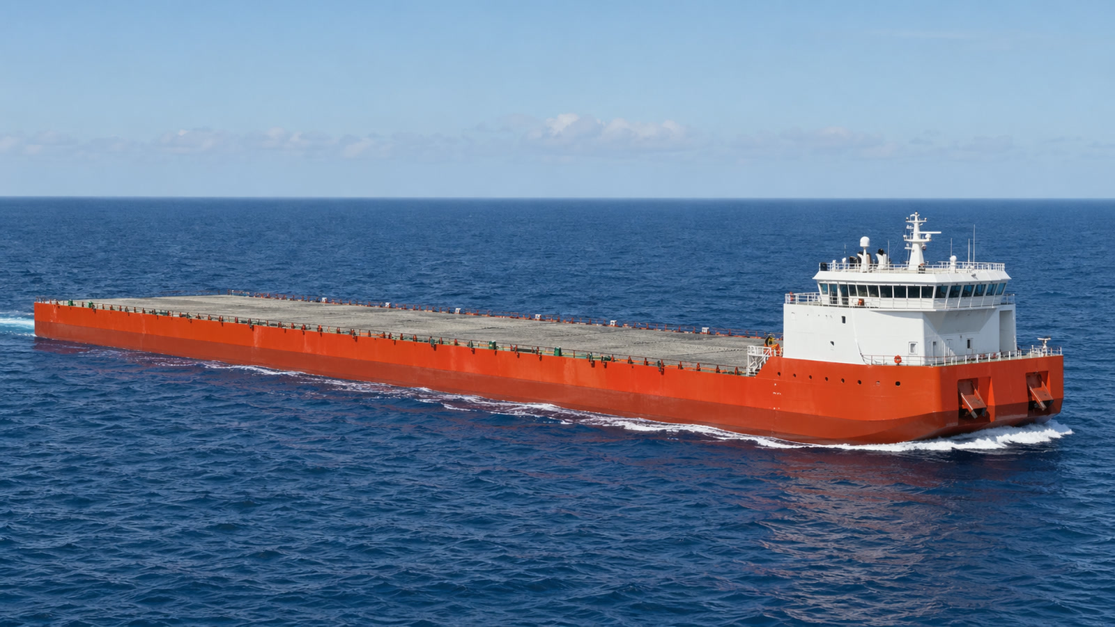 Forward-driven self-propelled deck barge
